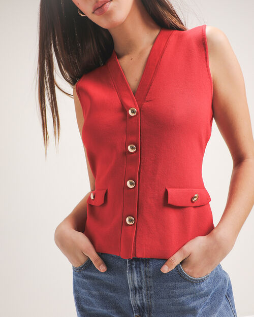 Chaleco Rojo Tejido