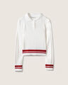 Polo Cropped Azul,BLANCO