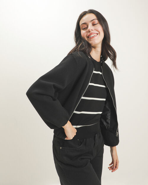 Abrigo Negro Zipper