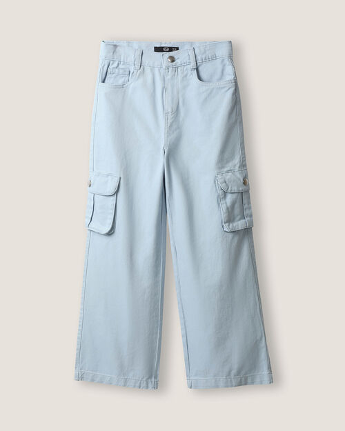 Pantalón Wide Leg Cargo Azul