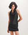 Blusa Halter Satinada,NEGRO