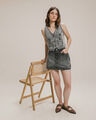 Falda Corta Remaches,GRIS