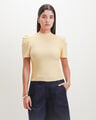 Blusa Amarilla Manga Corta,AMARILLO CLARO