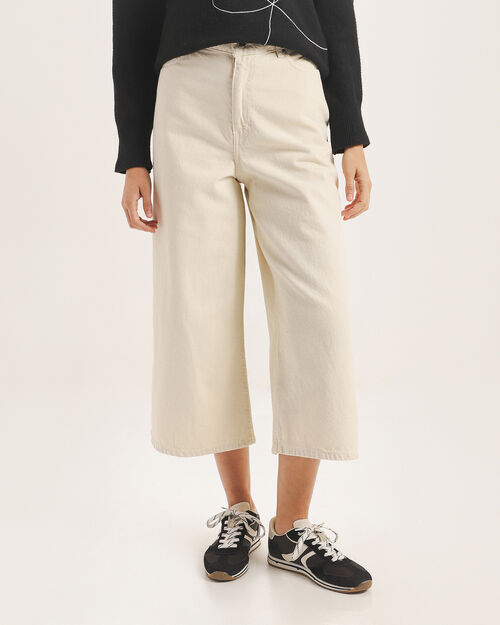 Jeans Beige Fit Culotte