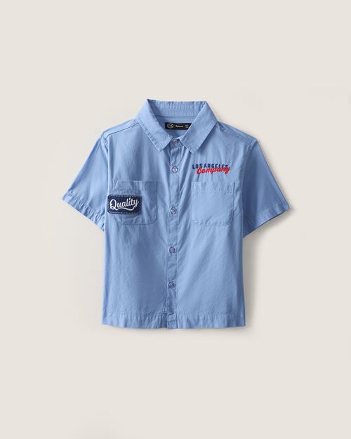 Camisa Azul Estampada