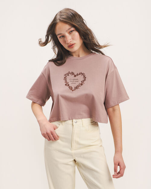 Playera Cropped Bordada