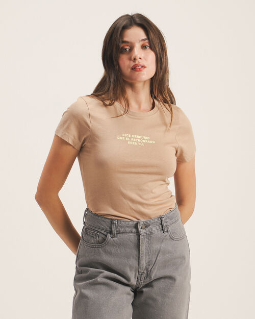 Playera Beige Con Diseño
