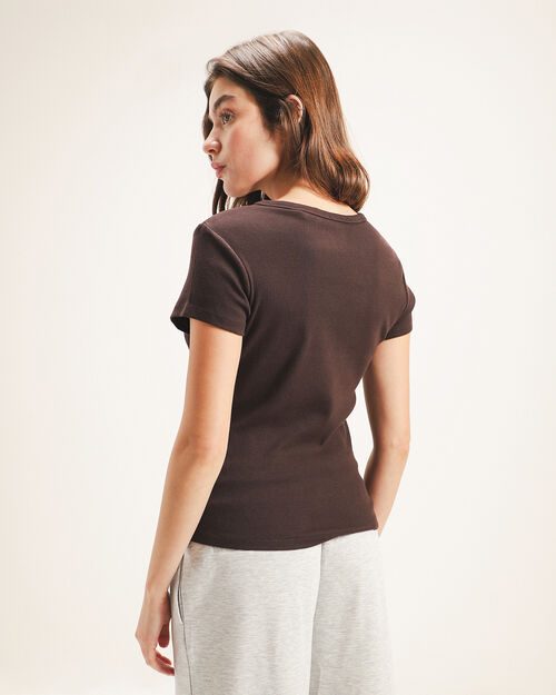 Playera Manga Corta Café