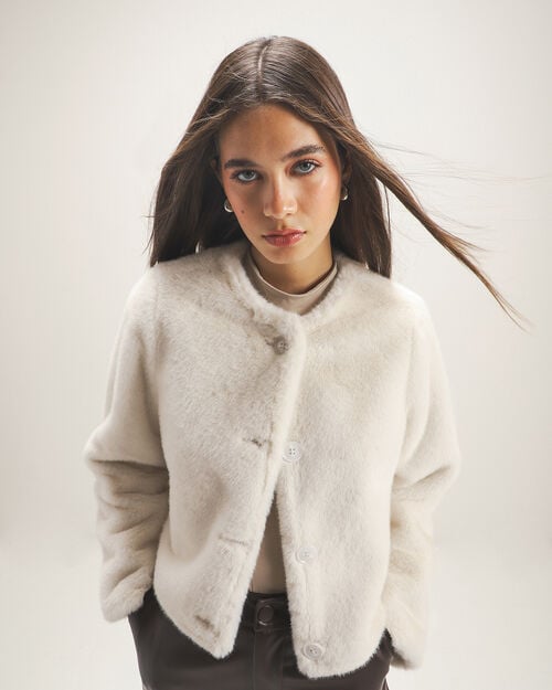 Abrigo Blanco Botones