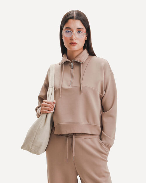 Sudadera Caf&eacute; Zipper