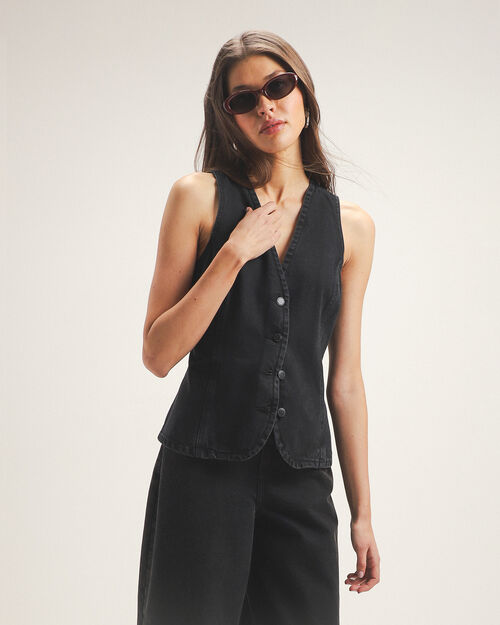Chaleco Mezclilla Negro