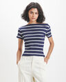 Playera Azul Rayas,AZUL MARINO
