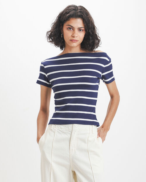 Playera Azul Rayas