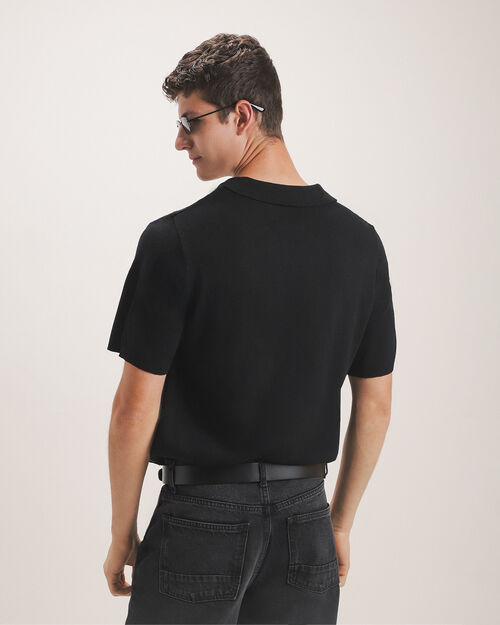 Polo Negra De Punto