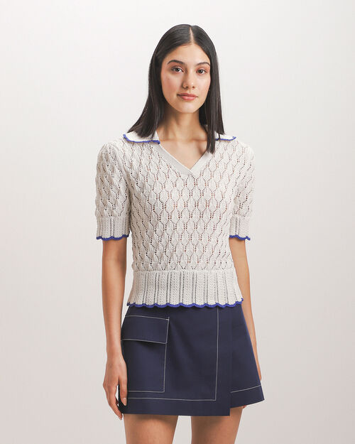 Polo Blanca Contraste