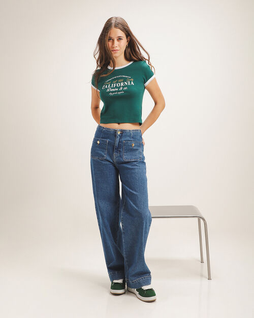 Crop Top Verde Estampado