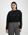 Sudadera Boxy Café,NEGRO