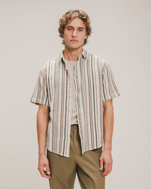 Camisa Rayas Café