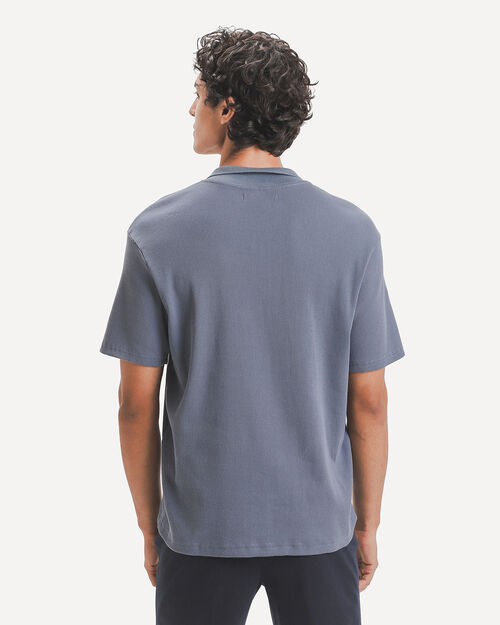 Polo Azul Acanalada