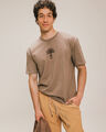 Playera Relax Estampada,CAFE