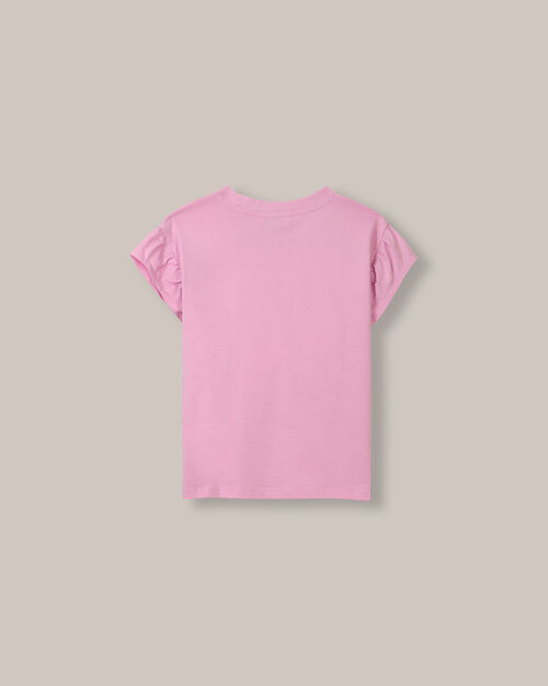 Playera Rosa Manga Volantes