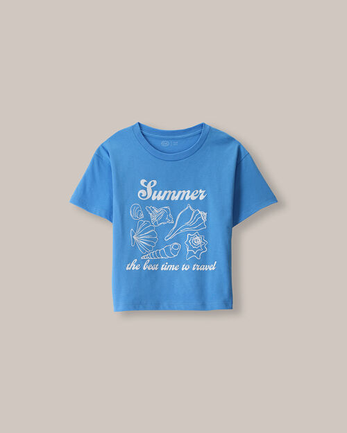 Playera Azul Estampada