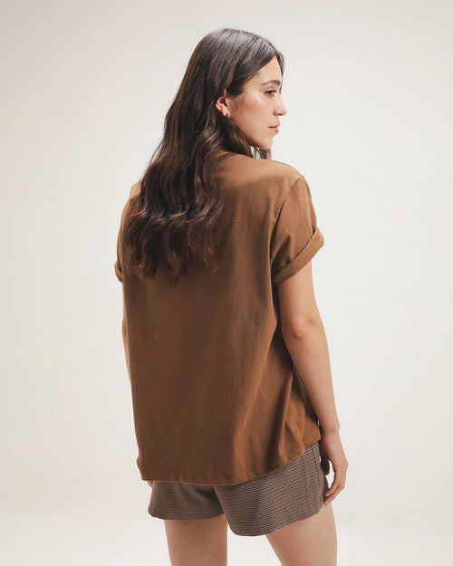 Playera Relaxed Caf&eacute;