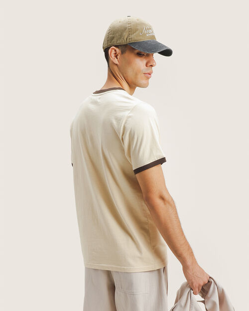 Playera Ringer Beige