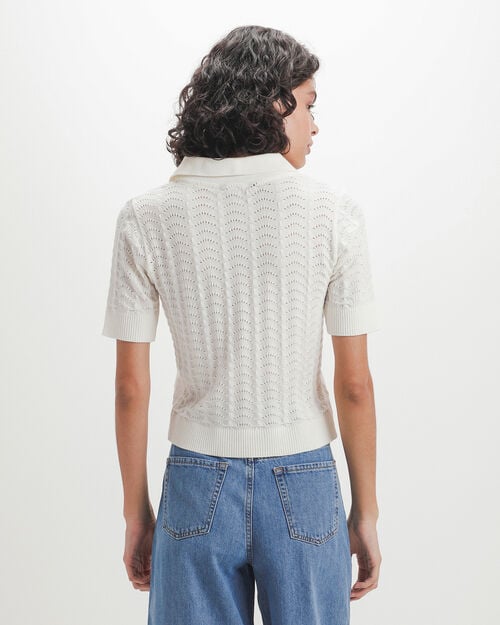 Polo Blanca Tejida