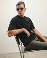 Playera Negra Con Estructura,NEGRO