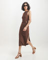 Vestido Caf&eacute; Midi,CAFE