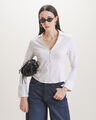 Camisa Manga Acampanada,BLANCO