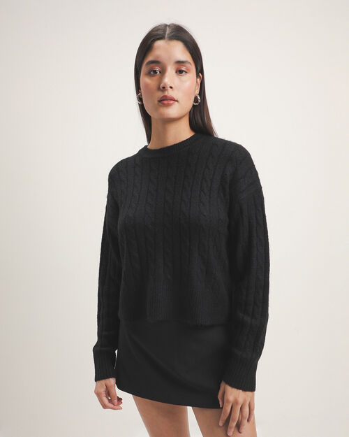 Su&eacute;ter Negro Tejido