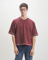 Playera Boxy Beige,ROJO VINO