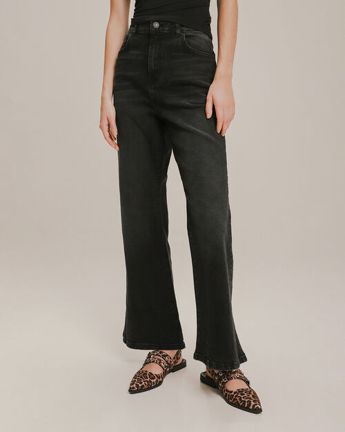 Jeans Fit Flare Negro