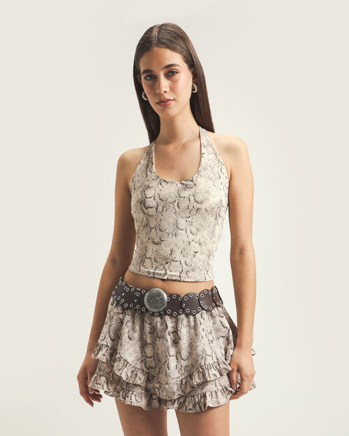 Top Halter Animal Print