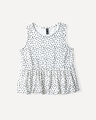 Blusa Estampada Lunares,BLANCO