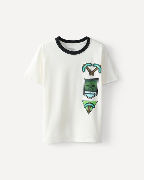 Playera Blanca Minecraft