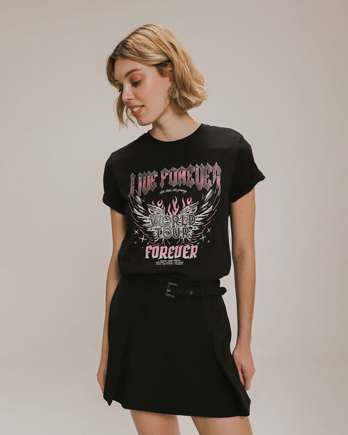 Playera Estampada Negra