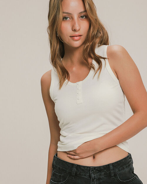 Tank Top Rib Botones