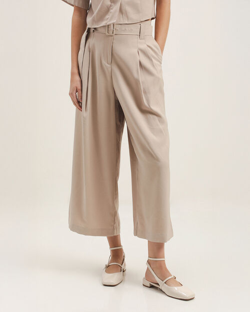 Pantalón Con Cinturón Wide Leg