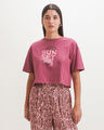 Playera Cropped Dise&ntilde;o,ROSA BUGAMBILIA