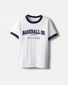 Playera Baseball Boxy,BLANCO