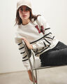 Sudadera Estampado Rayas,CREMA