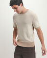 Playera Beige Tejida,BEIGE