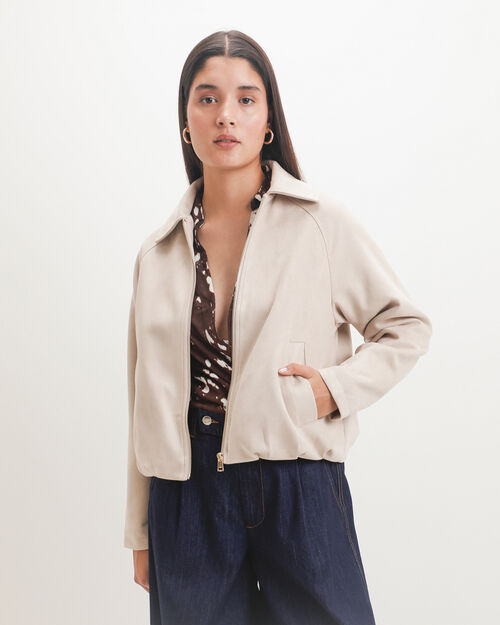 Chamarra Gamuza Beige