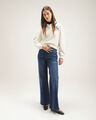 Jeans Fit Wide Leg,AZUL MARINO