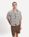 Camisa Cuadros Relaxed,CRUDO