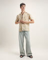 Camisa Fit Relaxed Flores,BLANCO HUESO