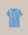 Playera Manga Corta Bolsillo,AZUL CIELO